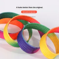 Sangle plate dégradée arc-en-ciel imprimée en polyester pour hommes et femmes, largeur 8 mm, style sport décontracté YNBG XD406