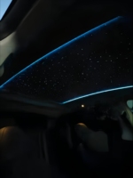 Pare-soleil électrique intelligent ciel étoilé pour Tesla Model Y Juniper, contrôle vocal via application, projection d'étoiles, lumière ambiante RGB, rideau de luxe