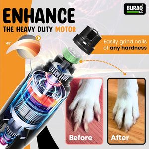 Professional Pet Nail Grinder with 3 Speed Control for Dogs Cats and Small Animals Safe <b>Electric</b> Nail Trimmer Quiet Operation - Product Image 4