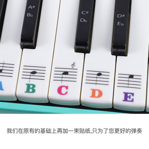 Melodion 32 <b>Key</b> Keyboard Instrument Sticker For Children Music Learning Piano Style Note <b>Labels</b> - Product Image 4