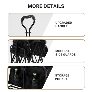 STARRYHEART Chariot de camping pliable pour l'extérieur 600D Oxford Metal Utility Shopping Garden Beach Folding Wagon - Product Image 5