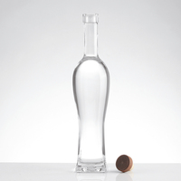 Bouteilles en verre élégantes à ouverture plate, faciles à manipuler, pour la vodka, le gin, le rhum, la tequila, le whisky, le brandy, les spiritueux