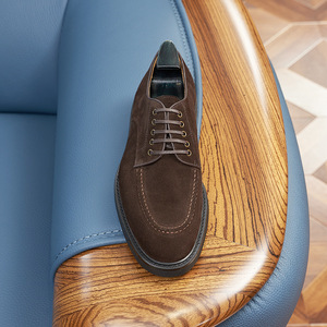 Premium <span class=keywords><strong>scarpe</strong></span> da <span class=keywords><strong>uomo</strong></span> in camoscio autunnale in stile inglese Derby in vera pelle con lacci <span class=keywords><strong>scarpe</strong></span> da sposa in stile punta - Product Image 5