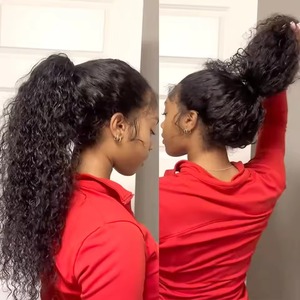 Perruque HD 360 Full Lace Cheveux Humains Brésiliens Bouclés Profonds, Prédécoupée Sans Colle, Ajustement Parfait, Cordon de Serrage, Onde d'Eau - Product Image 5