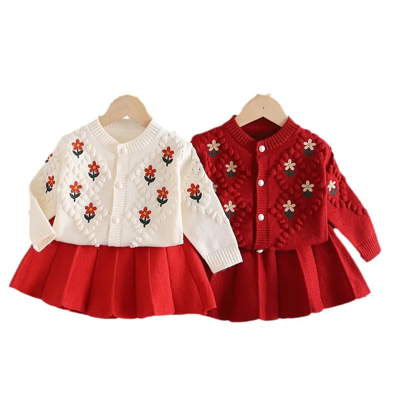 Costume d'automne et d'hiver doux et adorable pour filles ensemble de 2 pièces pour enfants vente directe d'usine vêtements pour enfants en gros