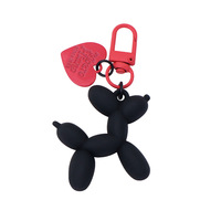 Porte-clés pendentif chien ballon couleur bonbon, étui pour écouteurs en forme de cœur peint, accessoire de sac, accessoire pour couple