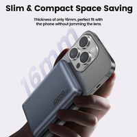 Batería Externa Toocki Safe de 5000mAh/10000mAh con 9 Protecciones de Carga y Batería de Polímero, Absorción Magnética Estable para iPhone 12-15