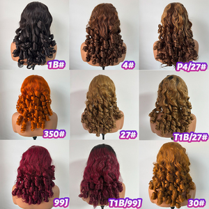 Perruque de <span class=keywords><strong>cheveux</strong></span> naturels vietnamiens 13x4 HD Lace Bouncy Curl, double épaisseur, sans colle, densité 250%, longue, style Fumi bouclé - Product Image 6
