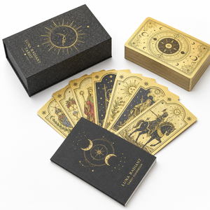 Custom Russian Original 12*7 Gold Foil <span class=keywords><strong>Tarot</strong></span> Decks Wanderings Spirits <span class=keywords><strong>Tarot</strong></span> Cards <span class=keywords><strong>Significado</strong></span> Card Material plástico Playing Box - Product Image 1