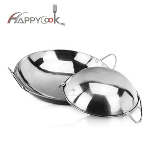 Wok indio de acero inoxidable de diseño moderno que sirve Wok <span class=keywords><strong>Sukiyaki</strong></span> Pot Kadhai Metal ecológico de fábrica china - Product Image 3