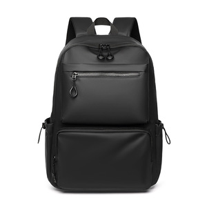 Cross-border Leather Film Solid Color <b>Computer</b> Bag Casual Simple Multi-layer Pocket Large Capacity <b>Backpack</b> 15.6 Inch Notebook - Product Image 5