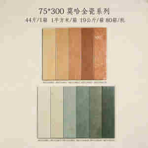 Azulejos de cerámica <span class=keywords><strong>Moha</strong></span> de 75x300 mm, 44 piezas por caja, 1 metro cuadrado por caja, 19 kg por caja, 80 cajas por paleta, múltiples colores para decoración de paredes. - Product Image 6