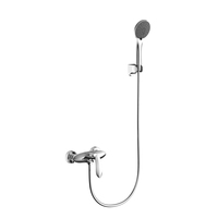 Mitigeur de douche mural en laiton nickelé poli de luxe à poignée unique en céramique pour usage hôtelier