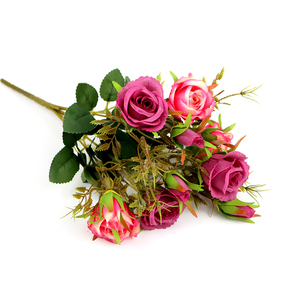 Customized Wedding Home Decorative Artificial Silk Rose Bulgaria Rose Flower