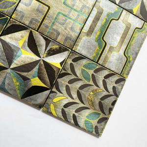 Quadrato su misura 3D stampa di colore giallo a getto d'inchiostro piastrelle di piastrelle di buccia <span class=keywords><strong>e</strong></span> bastone adesivo per la cucina bagno Backsplash - Product Image 6