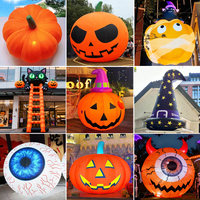 Arche gonflable géante personnalisée pour Halloween, décoration de jardin extérieure avec fantôme, citrouille et arbre, lumières LED, tissu Oxford
