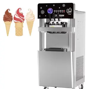 Mesin pembuat es krim melayani lembut harga pabrik/atas meja 3 rasa mesin pembuat es krim lembut Mini harga