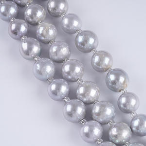 Vente en gros de cordon pour bracelet DIY de 18 cm, perles Edison brillantes plaquées huile de 13-15 mm, perles d'eau douce blanches naturelles, styles dispersés - Product Image 5