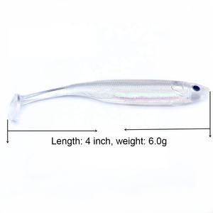 6X 4 pouces leurre Double couleur Softbait Kit nager ménés feuille à l'intérieur <span class=keywords><strong>des</strong></span> leurres de pêche ménés souples - Product Image 5