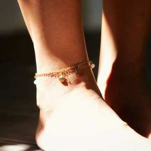 MECYLIFE-<span class=keywords><strong>Tobillera</strong></span> de Acero Inoxidable con 26 Letras Iniciales, <span class=keywords><strong>Tobillera</strong></span> de Estilo Bohemio, Chapado en Oro, Sol, Verano, <span class=keywords><strong>Surf</strong></span>, Niñas - Product Image 4