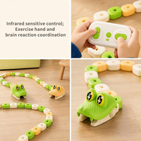 Mainan Ular Magnetik Zhorya RC Remote Control Ular Serakah Dengan 8 Blok Penghubung Lampu LED Musik untuk Anak-Anak