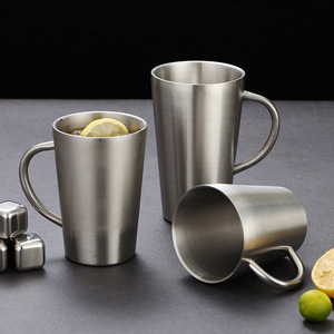 Stainless Steel Water Mug Gold Color With Handle Straight Cup For Coffee Tea Juice Beverage Party Use - Product Image 2