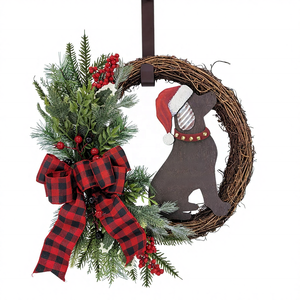 हस्तनिर्मित क्रिसमस की सजावट 22 इंच का उपहार घर के सामने की दीवार लटकाने के लिए कुत्ते बेरी बेल - Product Image 1