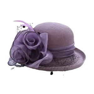 결혼식을 위한 숙녀를 위한 밝은 착색된 일요일 보호 모자 숙녀 결혼식 모자