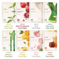 Masker lembaran wajah Label pribadi Korea, masker wajah pelembap ekstrak buah tanaman alami perawatan kulit