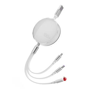 Câble USB de charge rapide 3 en 1 100W 5A, conducteur en cuivre pur, adapté pour <span class=keywords><strong>iPhone</strong></span>, Android, type C, ordinateur, gaine en TPE - Product Image 1