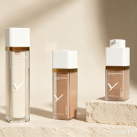 Flacon pompe sans air avec bouchon en plastique pour sérum de soin de la peau, crème pour le visage, lotion et nettoyant facial