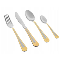 36 pièces de vaisselle argent et plaqué or couverts serveur Medusa Design ensemble de couverts avec étui en bois