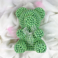 Perle rose ours en peluche brillant belle boîte cadeau prix de gros fleur artificielle bulle diamant rose ours