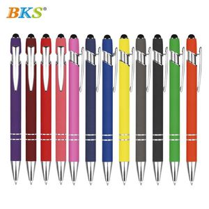 Luxury <b>Ballpoint</b> <b>Pens</b> with Custom Logo Metal Soft Touch Screen <b>Pens</b> Silver UV Printing Modern Design Rubber Grip Fast Shipping - Product Image 4