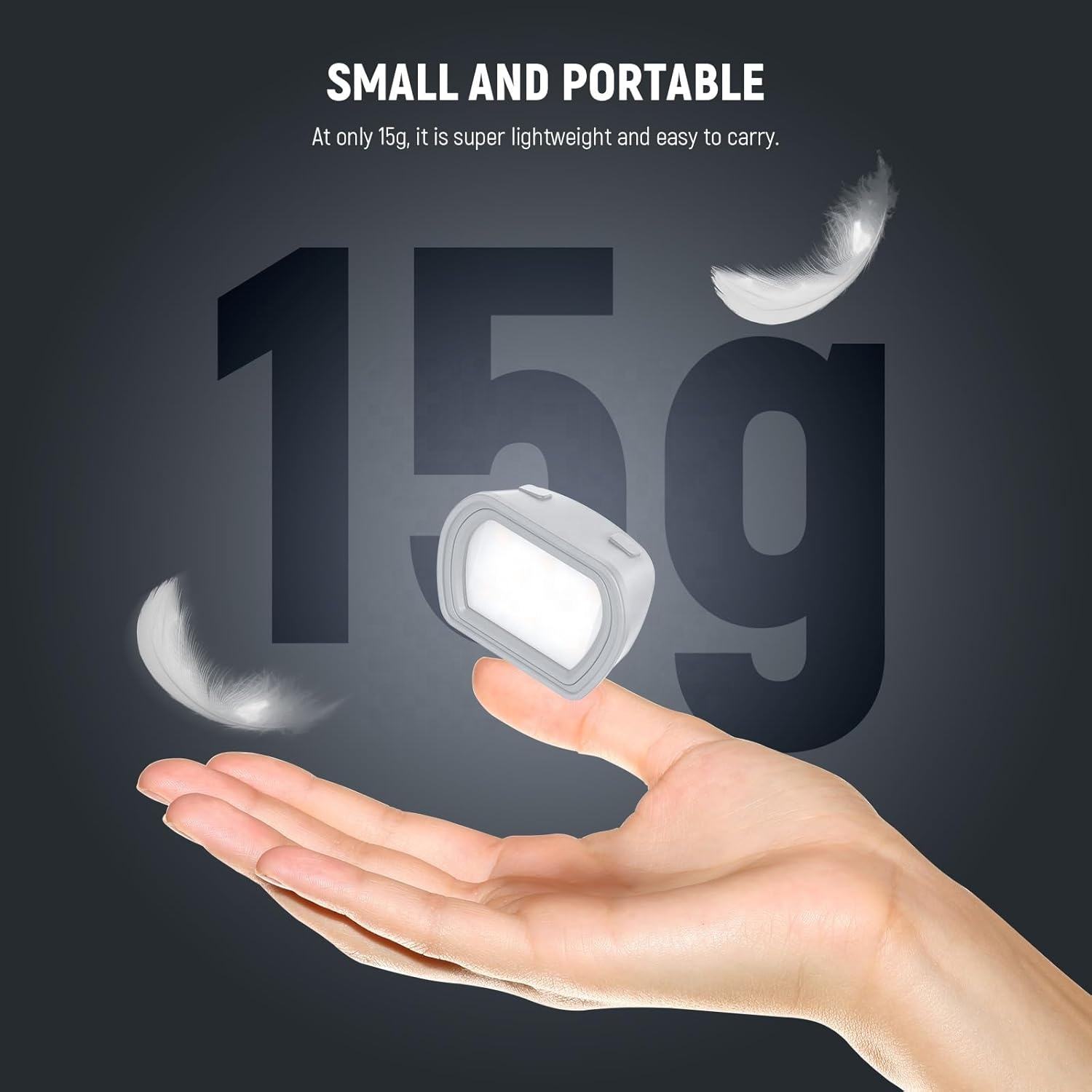 200mAh Adjustable Brightness Portable Photographic Lighting Action Camera Accessory Magnetic Mini LED Fill Light for DJI Pocket3