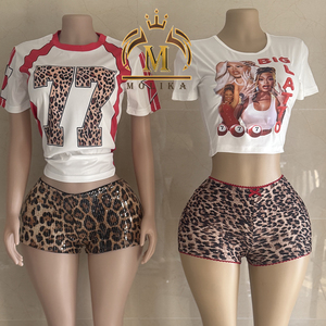 Nuovi abiti Sexy donna stampa Corp Top <span class=keywords><strong>e</strong></span> Shorts leopardati 2 pezzi Set donna Sexy <span class=keywords><strong>leopardo</strong></span> due pezzi Set abbigliamento donna - Product Image 6