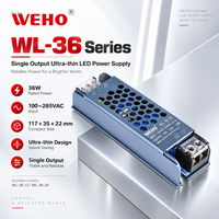 Bande lumineuse LED série WL-36 36W 12V 24V, alimentation LED ultra-mince à sortie unique pour éclairage de meubles et étagères de présentation