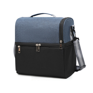 Giữ đá tươi nóng đôi ngăn ăn trưa Túi xách tay cách nhiệt Túi văn phòng làm việc dã ngoại Túi lạnh - Product Image 1