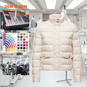 Fabricant de manteaux d'hiver OEM personnalisé décontracté en nylon polyester coupe-vent col montant vêtements d'extérieur matelassé pour femmes veste - Product Image 1