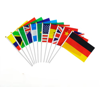 Drapeaux haïtiens à agiter à la main 100 % polyester de haute qualité, personnalisés pour événements et festivals, vente en gros, produits haïtiens personnalisés pour les élections 2027