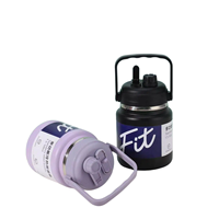Bouteille d'eau isotherme en acier inoxydable 304 de 2 L, directement de l'usine, avec deux couvercles et une sangle de transport, anti-fuite, sans BPA