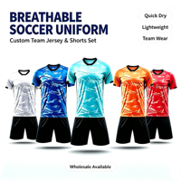 Seragam Sepak Bola Pria Slim-Fit Super Cepat untuk Latihan & Pertandingan Musim Panas, Jersey Lengan Pendek Custom Grosir