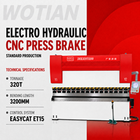 Presse plieuse hydraulique CNC WE67K 320T3200MM, haute précision, pliage industriel pour la fabrication de métaux industriels