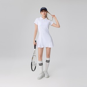 Conjunto de <span class=keywords><strong>Tenis</strong></span> para Mujer, <span class=keywords><strong>Vestido</strong></span> <span class=keywords><strong>con</strong></span> Cuello Polo, Manga Corta, Verano, Nailon Transpirable, Secado Rápido, Elástico en 4 Direcciones, Falda Deportiva <span class=keywords><strong>con</strong></span> Bolsillos - Product Image 4