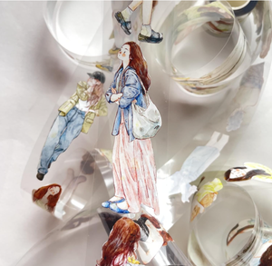 أشرطة <span class=keywords><strong>PET</strong></span> مخصصة بالجملة، أشرطة بمناظر طبيعية مائية لمستلزمات دفاتر اليوميات وألبومات القصاصات والمواد التزيينية مع مشبك زخرفي. - Product Image 6