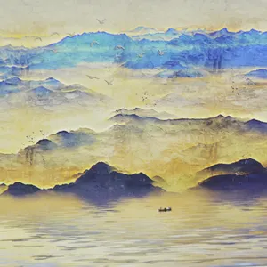 Индивидуальные фрески с китайским ландшафтом, бумажная задняя часть или задняя часть одежды