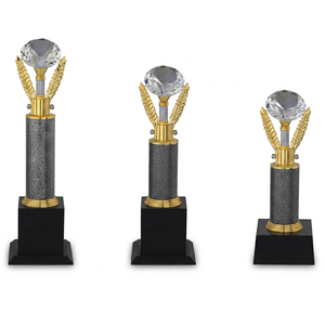 Trofeo de metal de primera calidad con diseño moderno y artesanía superior para eventos prestigiosos, trofeo de metal con diamantes. - Product Image 1