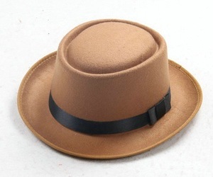 Wholesale Hot Sale Unisex Classic Wide Brim Fedora <b>Hat</b> With Band Round <b>Flat</b> Top Felt Fedora <b>Hats</b> for Men - Product Image 3