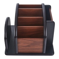 Boîte de rangement pour télécommande de bureau créative en bois porte-stylo