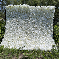 Décoration de route de mariage, mur de fleurs en soie, mur de fleurs roses, fond de mariage, haute qualité